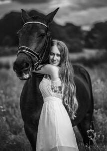 Black and White Equestrian Photoshoot Embrace