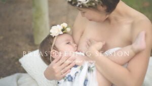 An inviting promotional image for a breastfeeding session, featuring a serene mother and child, celebrating the breastfeeding journey