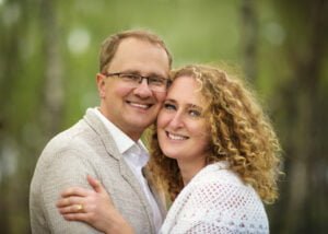 Close-up photo of a couple embracing during their Nottingham anniversary photoshoot