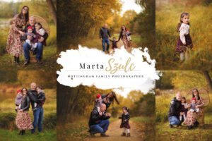 Collage of family outdoor photography at Colliers Wood showcasing joyful moments in autumn.