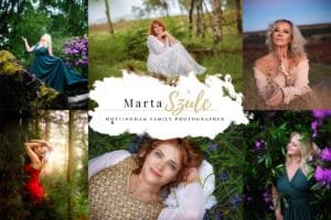 Collage showcasing Marta Szulc’s mature woman photography, featuring outdoor portraits and elegant styling in Nottingham.