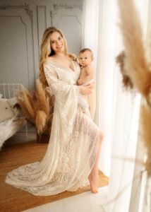 cream maternity dress