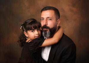 Father and daughter portrait captured by a maternity photographer in Nottingham.