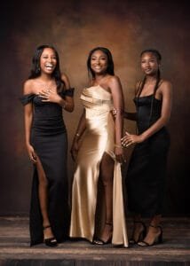 Elegant studio family session featuring coordinated outfits by Marta Szulc in Nottingham.