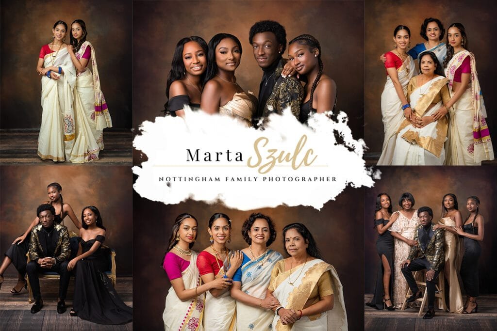 Nottingham family session banner by Marta Szulc showcasing elegant and traditional family portraits.
