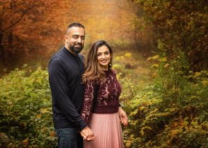 sherwood pines photoshoot, couple portrait colourful , indie couple Nottingham