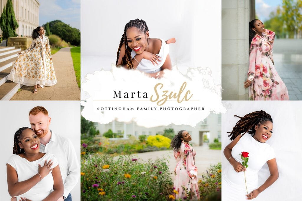 Professional birthday photography collage by Marta Szulc, Nottingham family photographer.