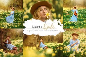 Female Portrait Photography – A stunning collage of spring-themed outdoor portraits by Marta Szulc, Nottingham Family Photographer, capturing confidence and beauty.