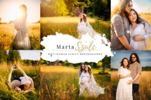 Collage of maternity photoshoots by Marta Szulc, a leading Nottingham family photographer.