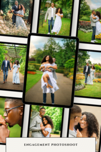 Collage of couple photography featuring engagement and outdoor shoots displayed on tablets.