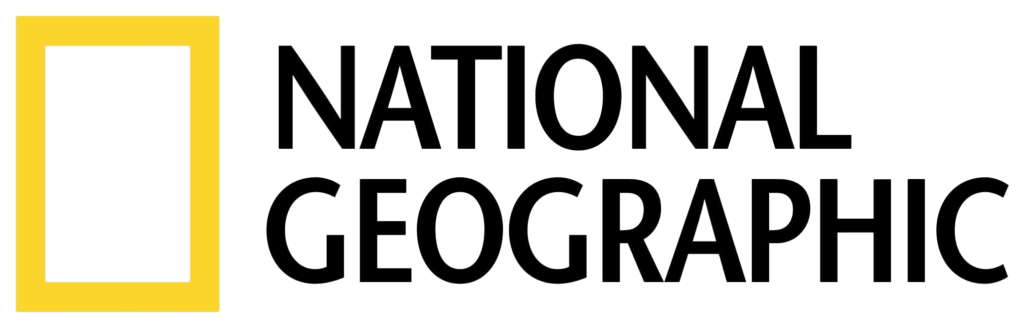 National Geographic featured logo displayed on Nottingham Family Photographer website as a trusted photography publication and industry recognition badge.