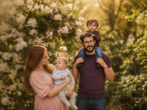 Golden Hour Family Photoshoot in Nottingham Woodland
